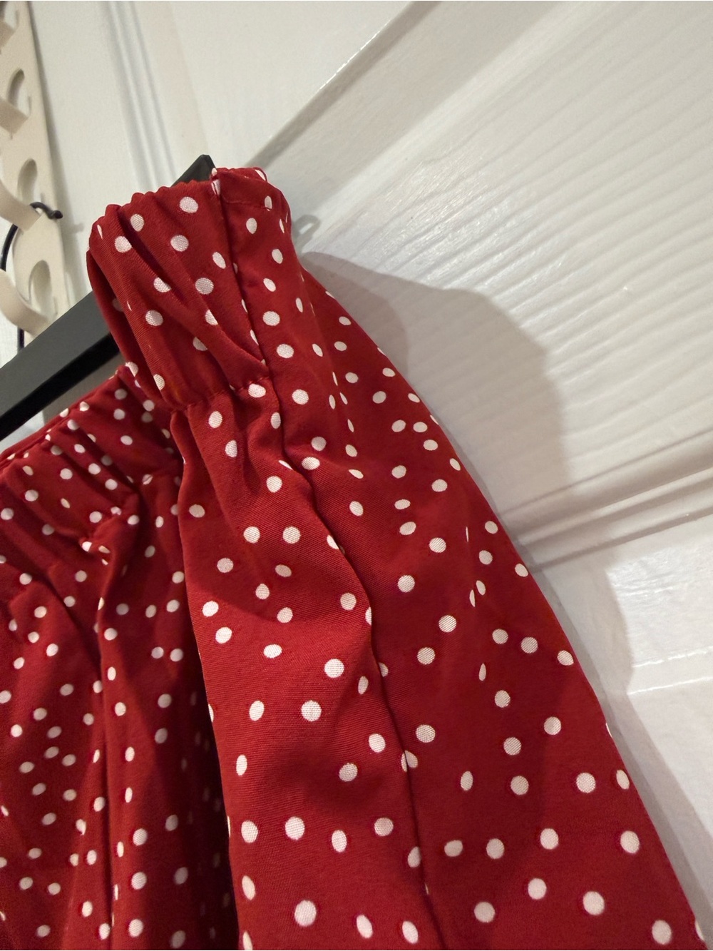 Red Polka Dot Faux Wrap Skirt Skort - Picture 11 of 16